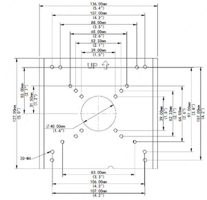 TR-UP06-C-IN ポール取付金具 外形寸法図