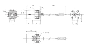 小型・防滴 USB2.0 フルHDカラーカメラ WAT-06U2D 本体寸法図