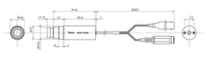 32万画素超小型・高画質カラーカメラ WAT-240E/CB(G3.8) 本体寸法図