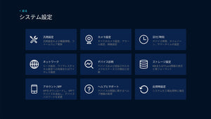 YKS-K2216EW 長距離Wi-Fi機能搭載22インチ液晶モニター一体型NVR メインメニュー画面